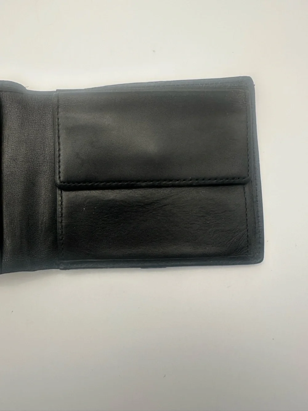 Burberry Black Leather Wallet Bifold Plaid Check Folding Card Coin Black Label